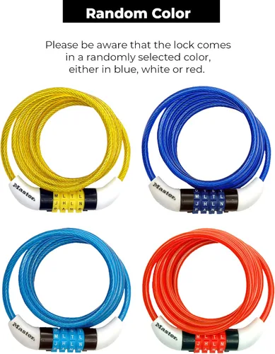 Vista 2 de Master Lock 8152DASTWD Cable combinado de palabras preestablecidas, amarillo