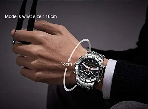 Vista 7 de Moda marca de lujo acero inoxidable reloj cuarzo relojes cronógrafo impermeable Relogio Masculino