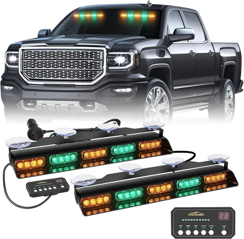 Vista 7 de XRIDONSEN - Luces estroboscópicas ámbar para camiones, 40 luces LED