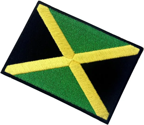 Vista 4 de Parche bordado con la bandera de Jamaica Rasta Jamaica Rastafari Nacional para coser