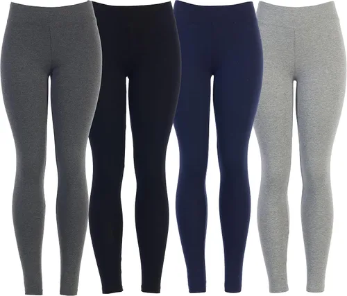 Vista 6 de EttelLut - Leggings de algodón y elastano básicos, de tela jersey, largo completo o arriba de los tobillos, talla regular y extra grande