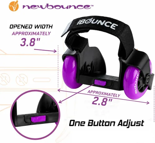 Vista 2 de Nuevos patines de tacón de rebote - Jet Wheelies para zapatos - Patines de tacón ajustable para niños - Talla única Púrpura
