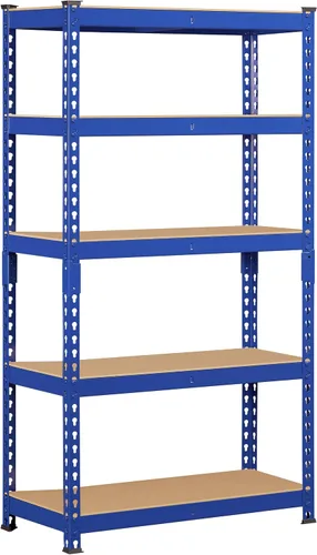 Vista 25 de Topeakmart Estantes utilitarios de 5 niveles, estantes de almacenamiento de metal, estanterías ajustables, montaje sin tornillos, estantes de Negro