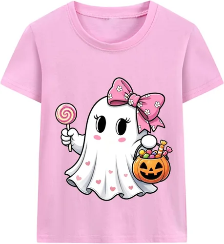 Vista 10 de CM-Kid Camiseta de manga corta de Halloween para niña pequeña Telaraña abucheo