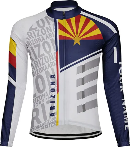 Vista 2 de Camiseta de ciclismo personalizada Arizona de manga larga para hombre