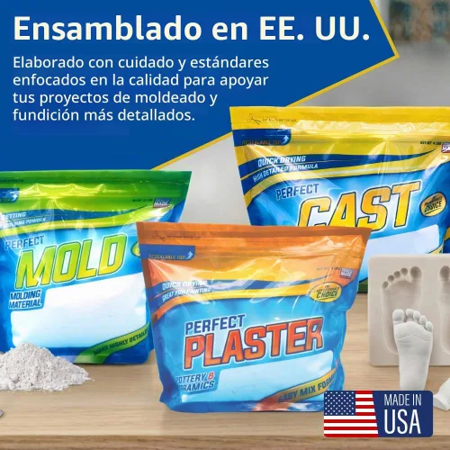 Vista 7 de Yeso perfecto para moldes de cerámica y cerámica, material en polvo no tóxico a base de agua para hacer moldes de bricolaje, losas de recuperación