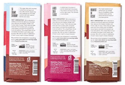 Vista 8 de Raaka Paquete de chocolate sin lácteos Chocolate negro gourmet de grano a barra Orgánico, Kosher, vegano, sin gluten Regalo para los amantes