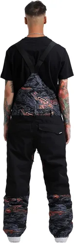 Vista 2 de GSOU SNOW Pantalones de esquí para hombre, overol de nieve para snowboard, impermeable, resistente al viento, con correa ajustable, para invierno
