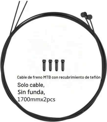 Vista 3 de Cable de freno de teflón de bicicleta, cables de freno de bicicleta de montaña, cable de freno MTB 2‑pack Teflon‑coated inner brake cables,1700mm