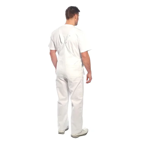 Vista 4 de Portwest S810 Bolton - Overol con peto de algodón blanco con bolsillos para las rodillas, talla S