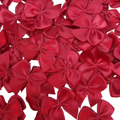Vista 11 de Chenkou Craft 60 mini lazos de satén de flores de 1 pulgada x 3/4 pulgadas, apliques de bricolaje (azul oscuro)
