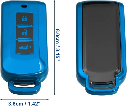 Vista 7 de ACROPIX Funda para llavero de TPU para Mitsubishi Outlander, paquete de 1, color azul