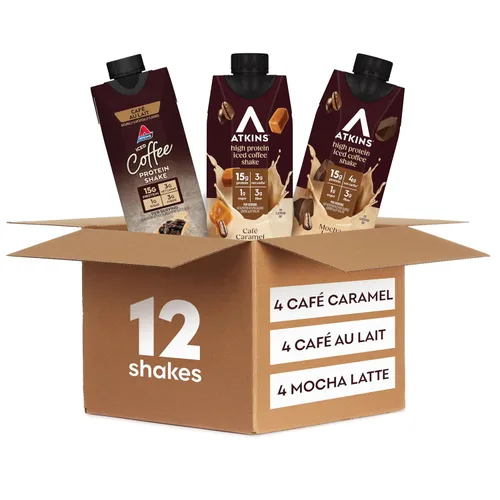 Vista 13 de Atkins Café au Lait - Batido de proteínas con sabor a café helado, batido alto en proteínas, bajo en azúcar, bajo en carbohidratos y bajo en azúcar