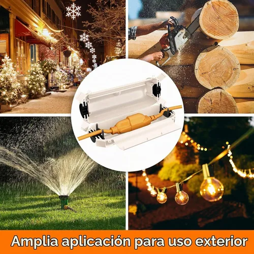 Vista 8 de RESTMO Paquete de 2 fundas compactas para cable de extensión para exteriores, caja impermeable IP44 y funda de seguridad, ideal para proteger