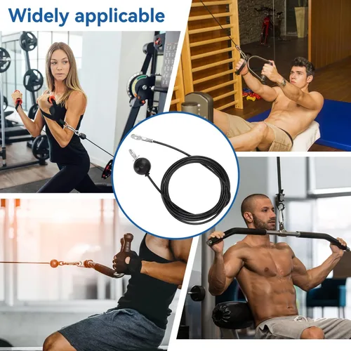 Vista 3 de Cable de polea de fitness, cable de acero resistente para gimnasio, cable de repuesto para gimnasio en casa, accesorios de máquina (13.1 ft)