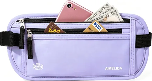 Vista 18 de Cinturón de dinero para pasaporte para mujeres y hombres - Cartera de viaje Negro