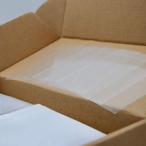 Vista 2 de Hojas FEP antiadherentes ultra transparentes a prueba de terpenos de 4 x 4 pulgadas, paquete de 1000 unidades, sin silicona. CannaAroma