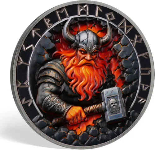 Vista 2 de AtSKnSK Moneda vikinga (guerrero de barba roja)