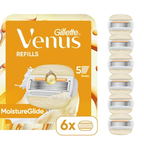 Vista 10 de Venus MoistureGlide - Cuchillas de afeitar para mujer, con barras de gel de afeitado integradas, 6 repuestos de cuchillas de afeitar