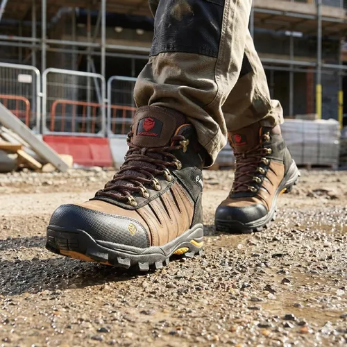 Vista 3 de SUREWAY Men's 6 Inch Soft/Steel Toe Waterproof leather Work Boots Lace up,durable comfortable slip resistant outsole, ideal for construction