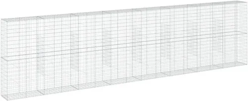 Vista 9 de vidaXL Cesta de gavión con tapa, 39.4 x 19.7 x 39.4 pulgadas, hierro galvanizado rectangular, resistente a la intemperie, montaje sin herramientas