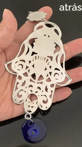 Vista 7 de Betterdecor - Decoración para colgar a mano Hamsa de mal de ojo azul 023