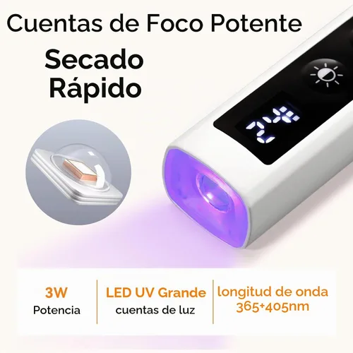 Vista 5 de Makartt - Lámpara de uñas LED de mano con modo indoloro para curar gel constructor blanco-1