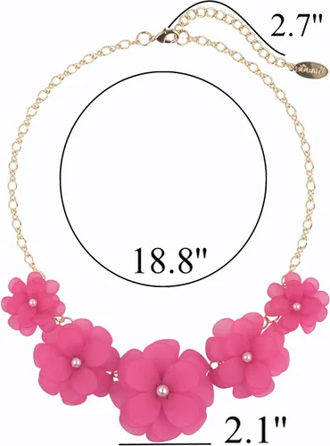 Vista 3 de Bocar - Gargantilla de acrílico para mujer con diseño de flores a la moda