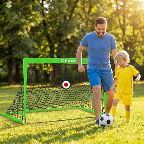 Vista 33 de Portería de fútbol, porterías de fútbol para niños para patio trasero, juego de 2, equipo de entrenamiento de red de fútbol de 4 x 3 pies, portería