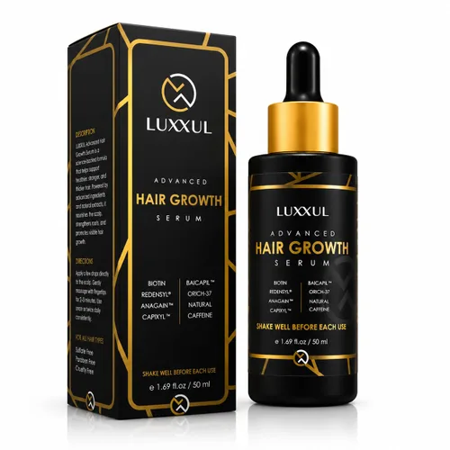 Vista 2 de LUXXUL Suero de apoyo para el crecimiento del cabello, 1.7 fl oz - Suero natural activo Redensyl para cabello más saludable, más grueso y lleno