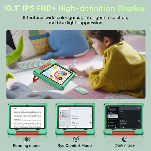 Vista 4 de aiprotablet Tableta para niños, Android 16 para niños de 10 pulgadas, Octa-Core 2.2 GHz con funda, 30 GB de RAM 64 GB ROM, 2 TB expandir, control