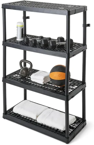 Vista 6 de Gracious Living Paquete de 2 unidades de almacenamiento de 4 estantes de altura fija ventilada de alta resistencia de 18 x 36 x 54.5 pulgadas