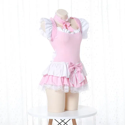 Vista 5 de Lindo traje de criada mujeres lencería sexy para sexo Lolita kawaii Anime Cosplay uniforme trajes