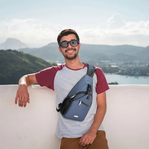 Vista 24 de AMJ Bolso bandolera para hombres y mujeres, mochila de hombro casual, mochila de pecho para senderismo y viajes
