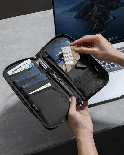Vista 6 de Carteras para pasaporte T03, Gris, Cartera Rfid