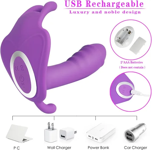 Vista 3 de Vibrador de 10 velocidades, vibrador invisible de mariposa, vibrador de punto G, masturbador de control remoto, juguetes sexuales para mujeres