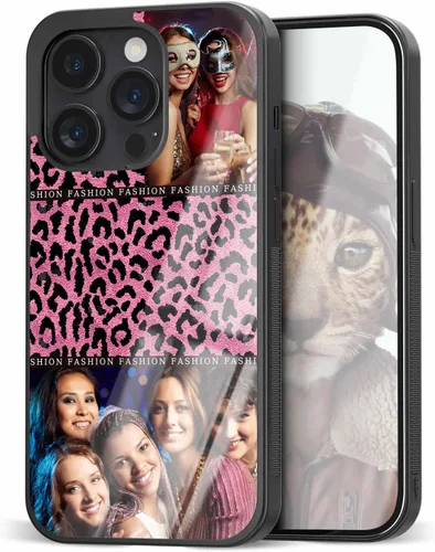 Vista 14 de Fundas personalizadas para iPhone y Samsung Photo Collage VS Leopard Print Case para amigas y mujeres