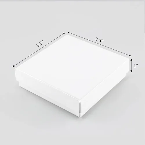 Vista 3 de batifine Cajas de regalo de joyería de cartón, paquete de 40 unidades, 3.5 x 3.5 x 1 pulgadas, caja de regalo pequeña con tapas, caja de joyería