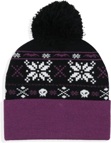 Vista 2 de Disney The Nightmare Before Christmas Fair Isle Jack Skellington - Gorro de punto, color morado, Púrpura