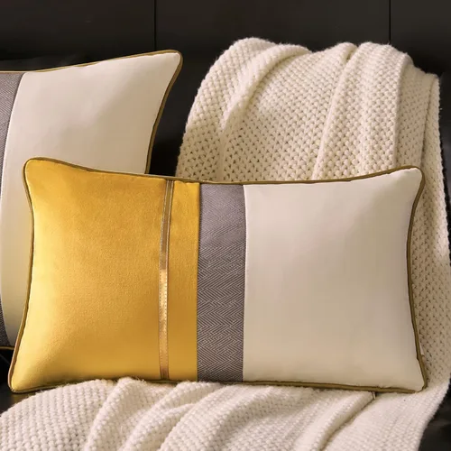 Vista 22 de Avigers - Funda de cojín decorativa de terciopelo, 20 x 20 pulgadas, diseño de rayas, cuero negro con blanco y dorado. Funda de cojín moderna
