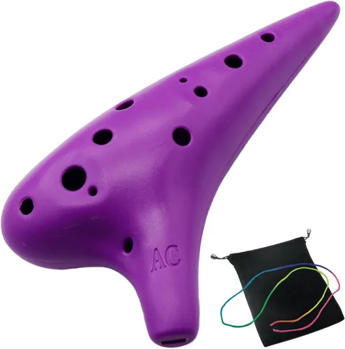 Vista 7 de Aestivate Ocarina Alto C de 12 agujeros, plástico negro, fácil de aprender, perfecto para principiantes y regalos