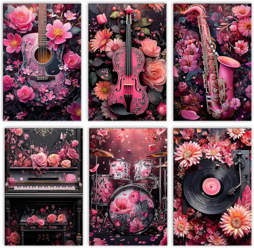 Vista 11 de Paquete de 6 pinturas por números para mujeres sudafricanas para adultos, principiantes, músicos negros, kits de pintura al óleo sobre lienzo