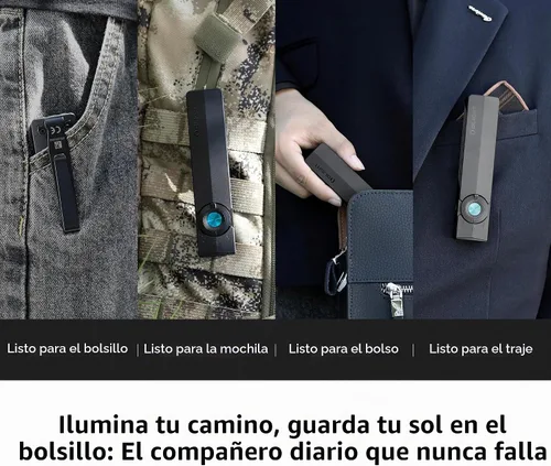 Vista 8 de OLIGHT ArkPro EDC linterna plana recargable, luz de bolsillo, negro NW