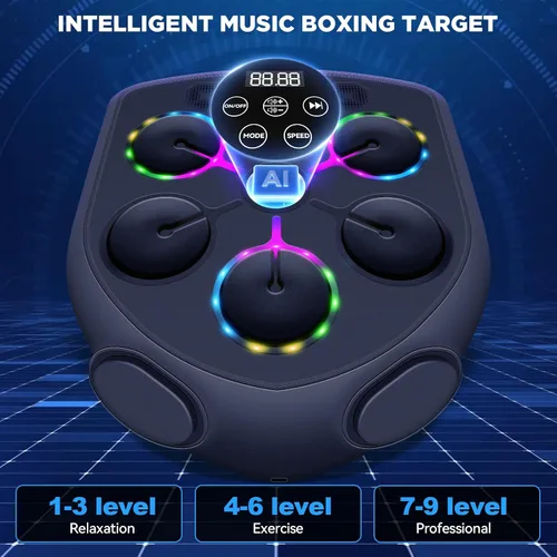 Vista 6 de Music Boxing Machine,Smart Boxing Machine for Adults with Boxing Gloves,9 Modes & 9 Speeds Wall Mounted Music Punching Machine for Home Gym Office