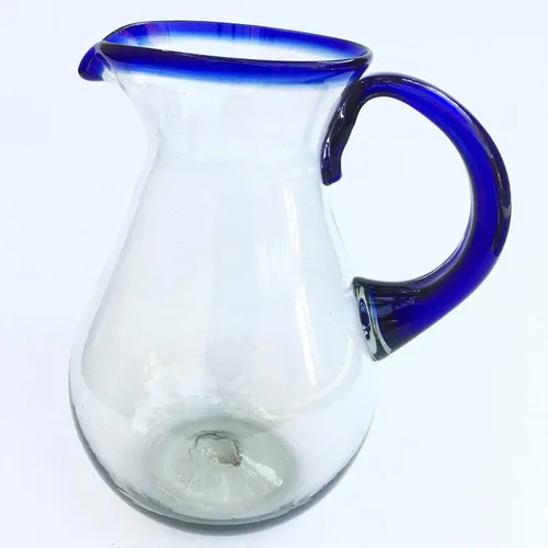 Vista 16 de Vasos de 10 onzas con borde azul cobalto (juego de 6), vidrio reciclado, sin plomo, sin toxinas (Tumbler)