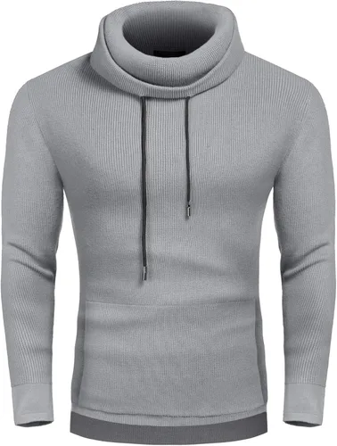 Vista 2 de COOFANDY Mens Slim Fit Turtleneck Long Sleeve Cowl Neck Ribbed Pullover Sweaters
