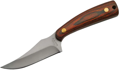 Vista 2 de Rite Edge Cuchillo de caza de espiga completa de 7 pulgadas, cuchillo de desollado con mango de madera y hoja de acero inoxidable con funda