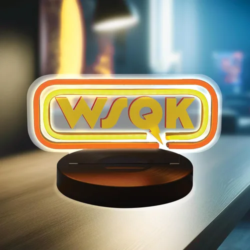 Vista 4 de Estación de Radio de Escritorio de Luz Neón Stranger Things WSQK