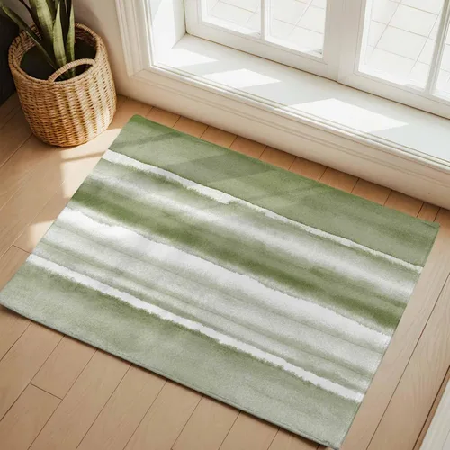 Vista 22 de 2x3 Area Rugs, Blue Stripes Non Slip Area Rugs for Living Room, Bedroom, Barhroom, Entryway, Watercolor Retro Ombre Abstract Tie Dye Art Soft