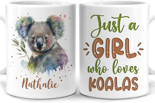 Vista 8 de Hyturtle Regalos Personalizados Amante de Osos - Taza de Café de Cerámica Just A Girl Who Loves Bears con Nombre Personalizado 11oz - Idea de Regalo